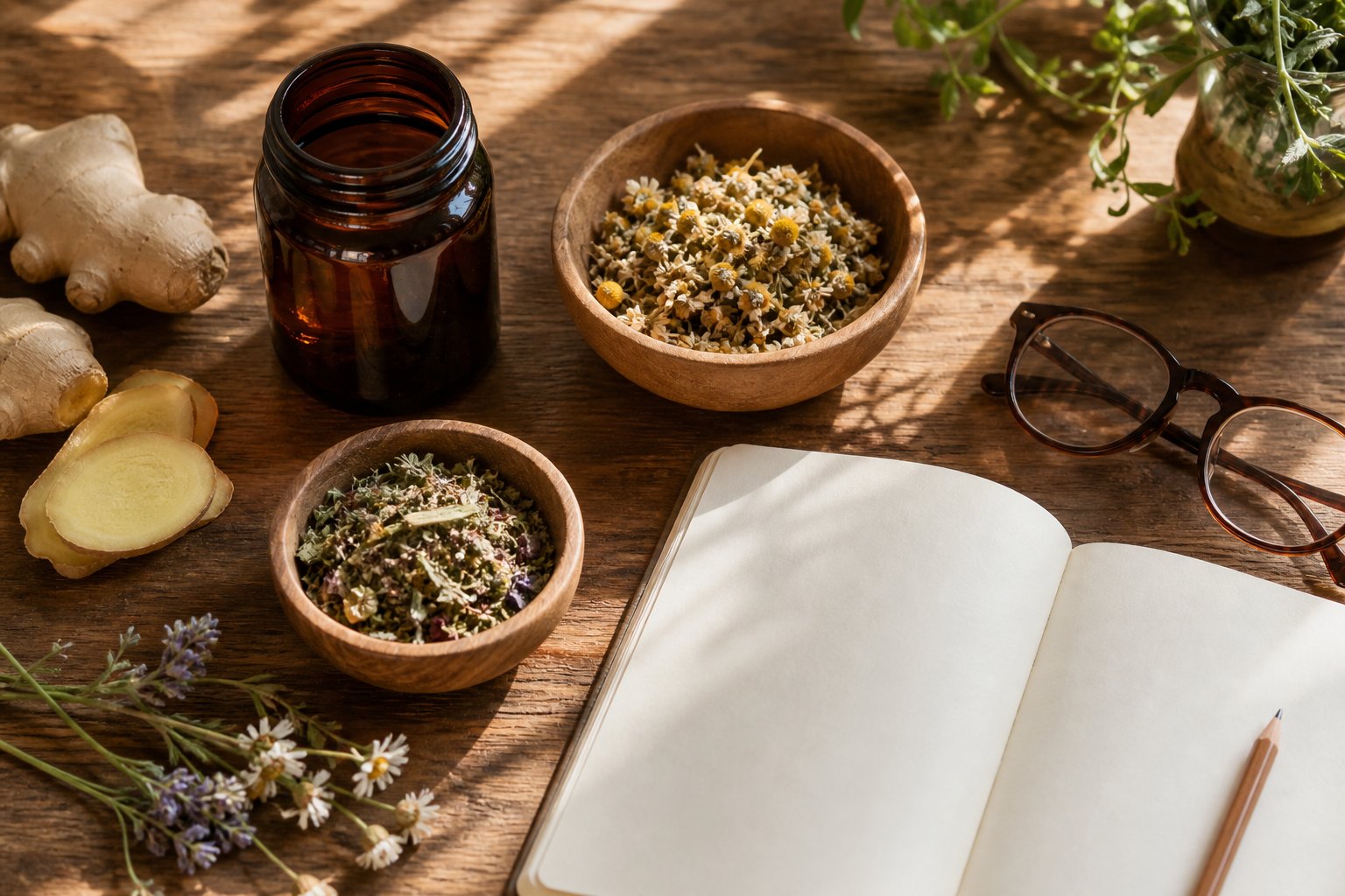 Herbs used in natural wellness routines