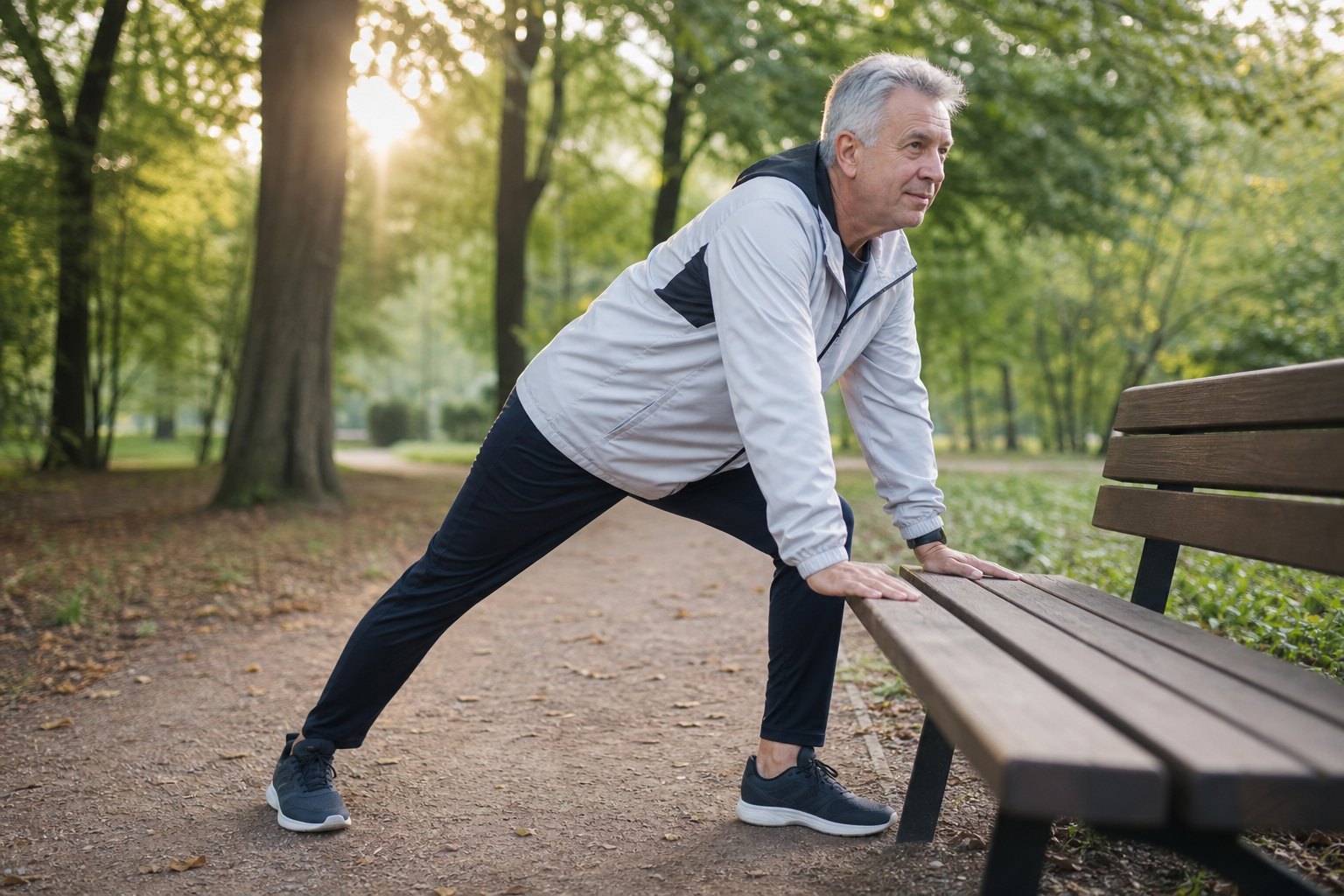 Active mature adults outdoors