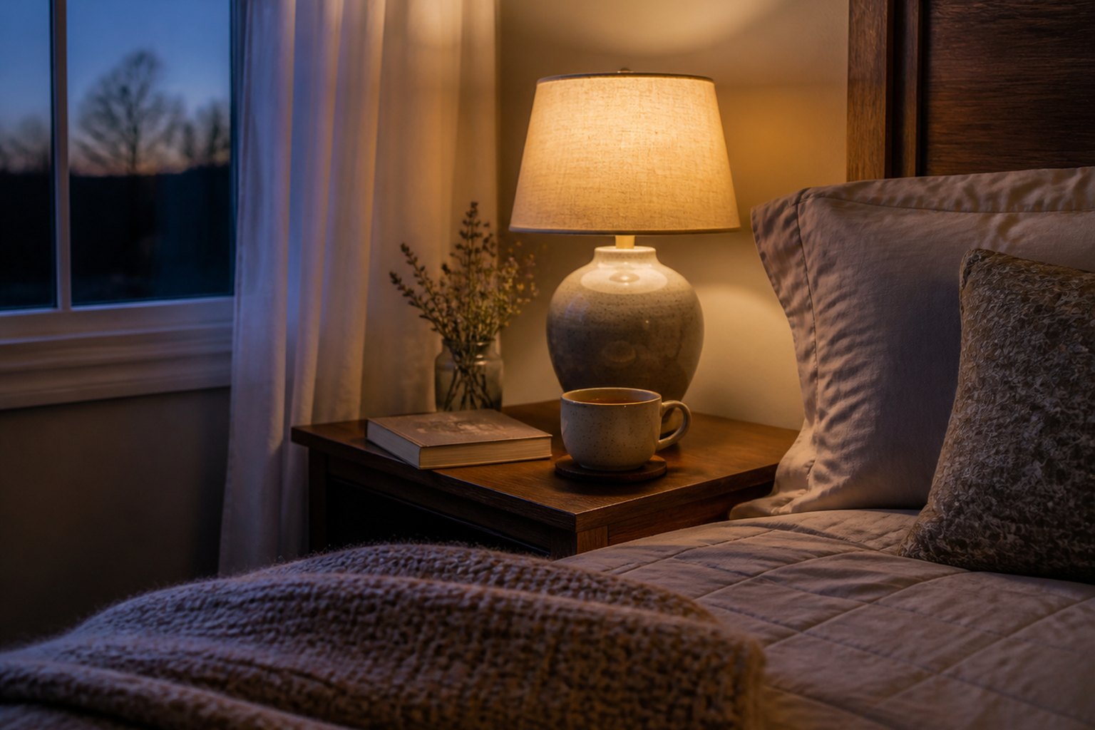 Peaceful morning bedroom
